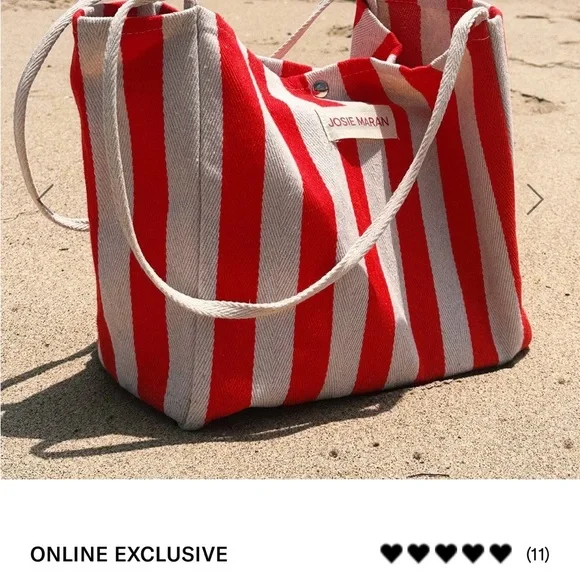 JOSIE MARAN Bold Red and White Tote - Picture 5 of 6